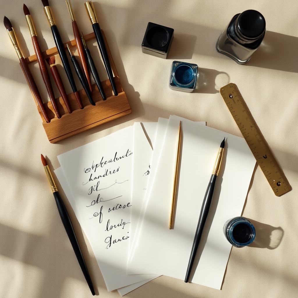 Instrumente de scriere clasică pe masă de lucru