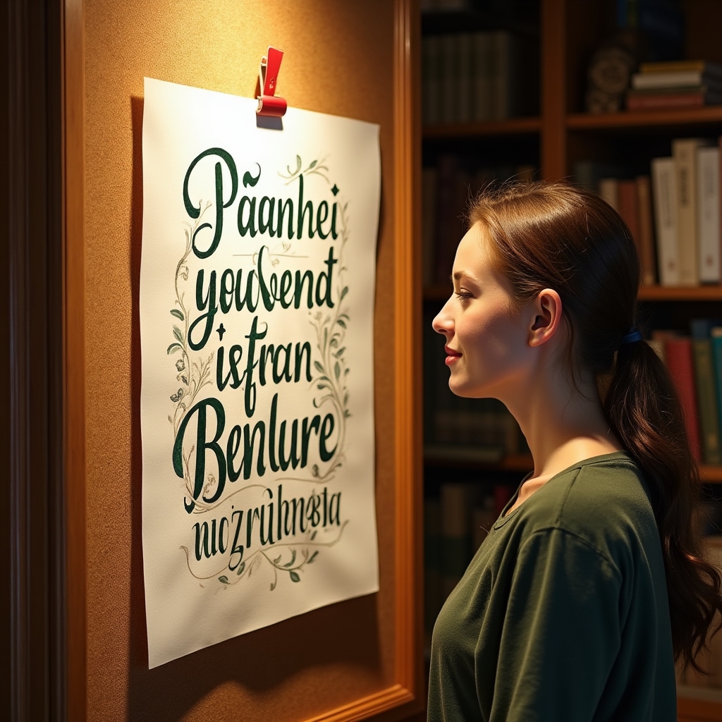 Poster decorativ creat cu marker calligraphic