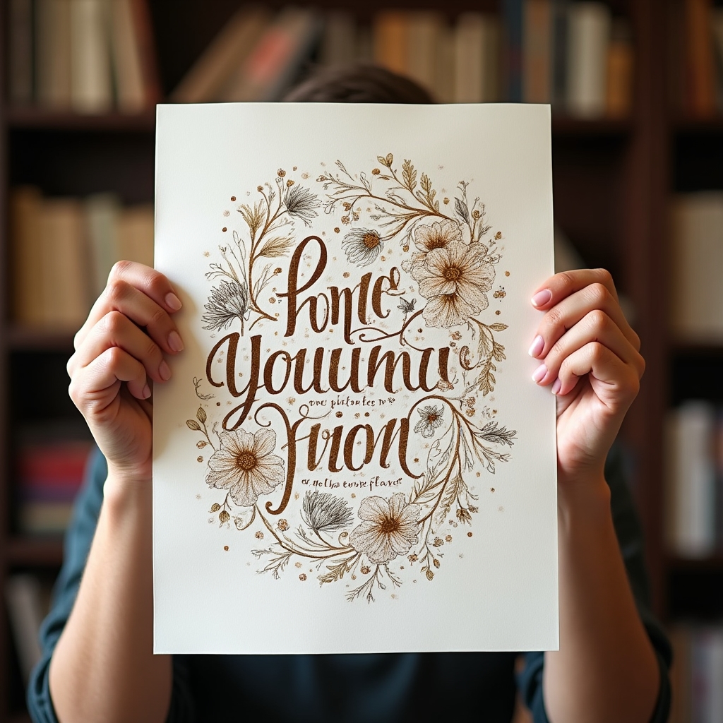 Lucrare personalizată de caligrafie cu elemente decorative